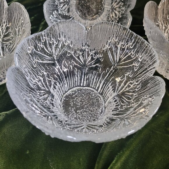 Vintage LASISEPAT Finland Cow Parsley Glass Bowl Pertti Kallioinen - Picture 4 of 4